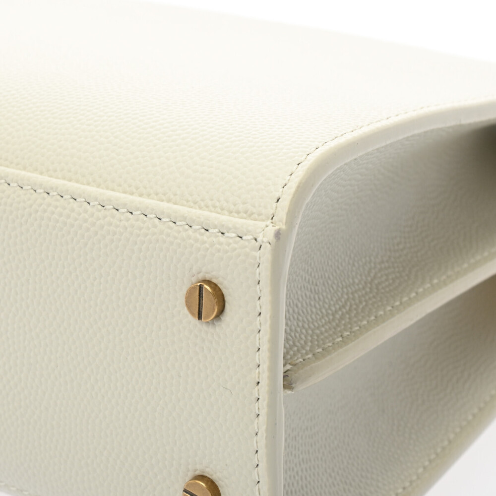 SAINT LAURENT Cassandra Shoulder Bag White Leather - Picture 9 of 11